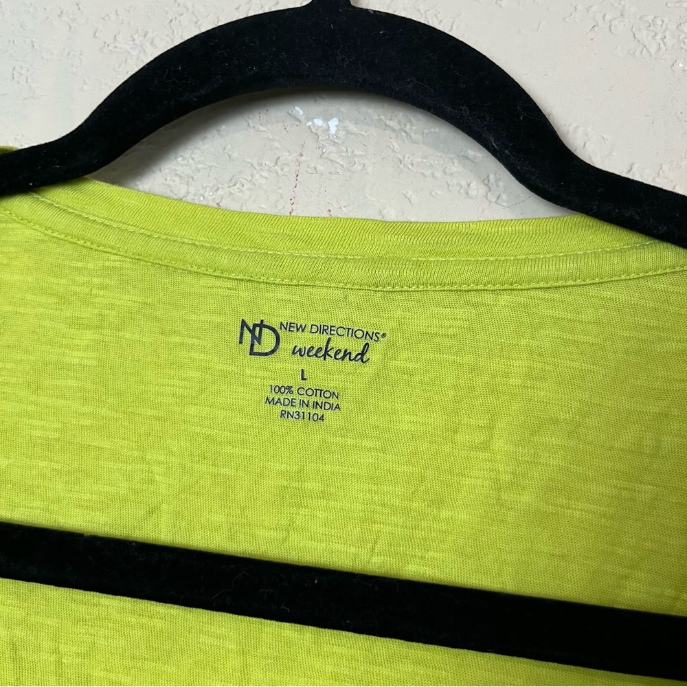 5/$30 New directions weekend women short sleeve‎ classic comfort green top large - Picture 11 of 16